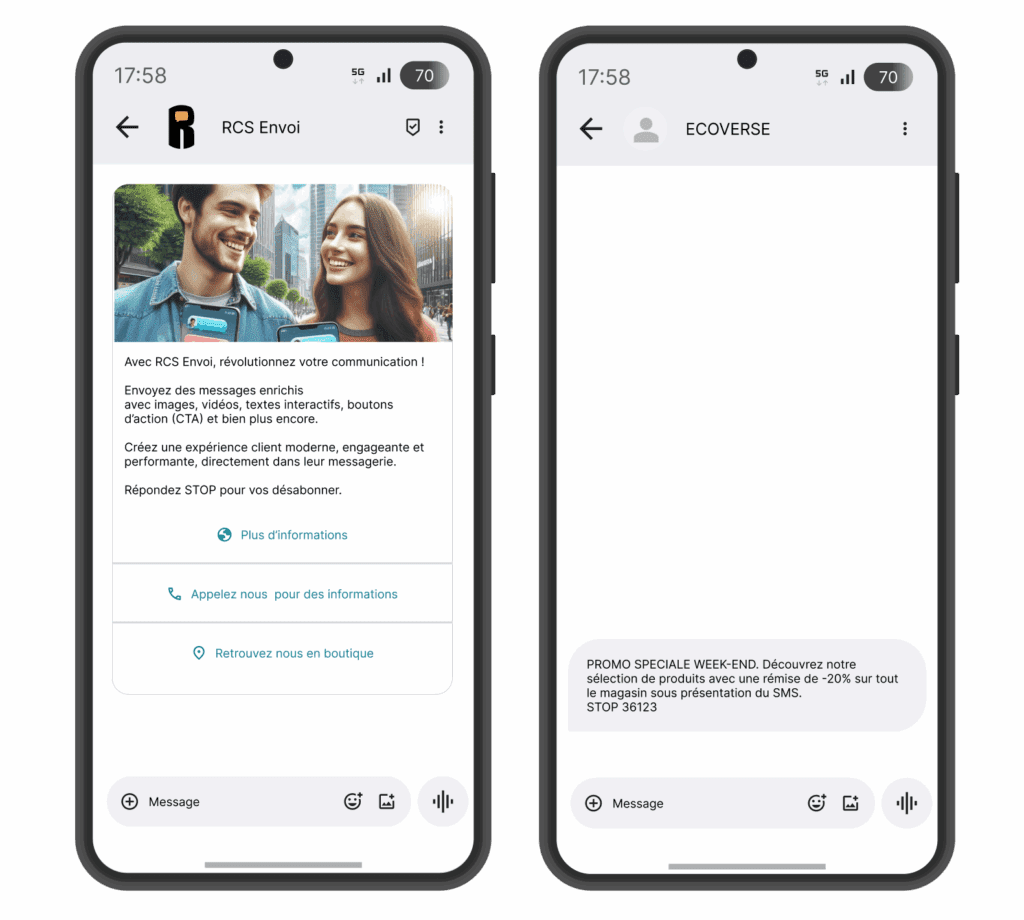 Différences entre le SMS et le RCS