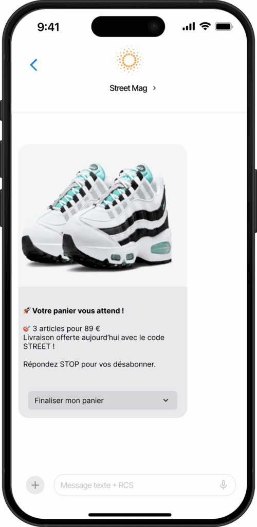 Panier abandonné RCS iPhone