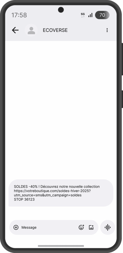 Envoyer SMS image exemple sms