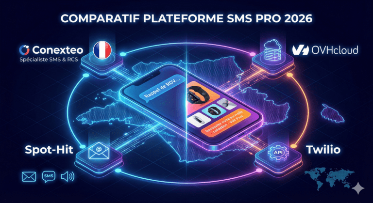 Lire la suite à propos de l’article Comparatif Plateforme SMS Pro 2026 : Conexteo vs les autres