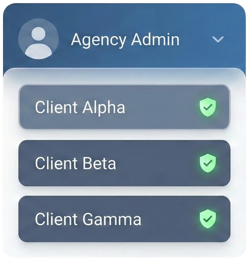 Gestion sous-comptes agence sur plateforme SMS professionnel Conexteo